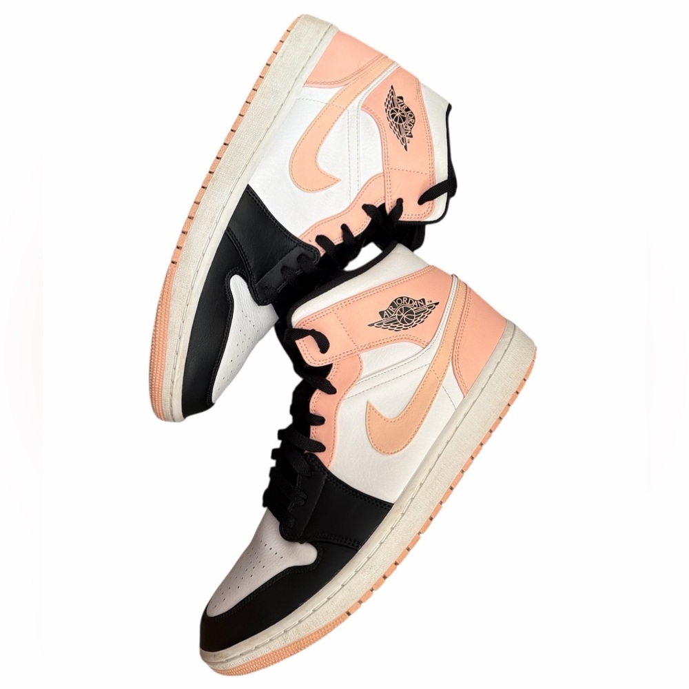Air Jordan 1 Mid Crimson Tint Black Sneakers Size 12 - Picture 3 of 7